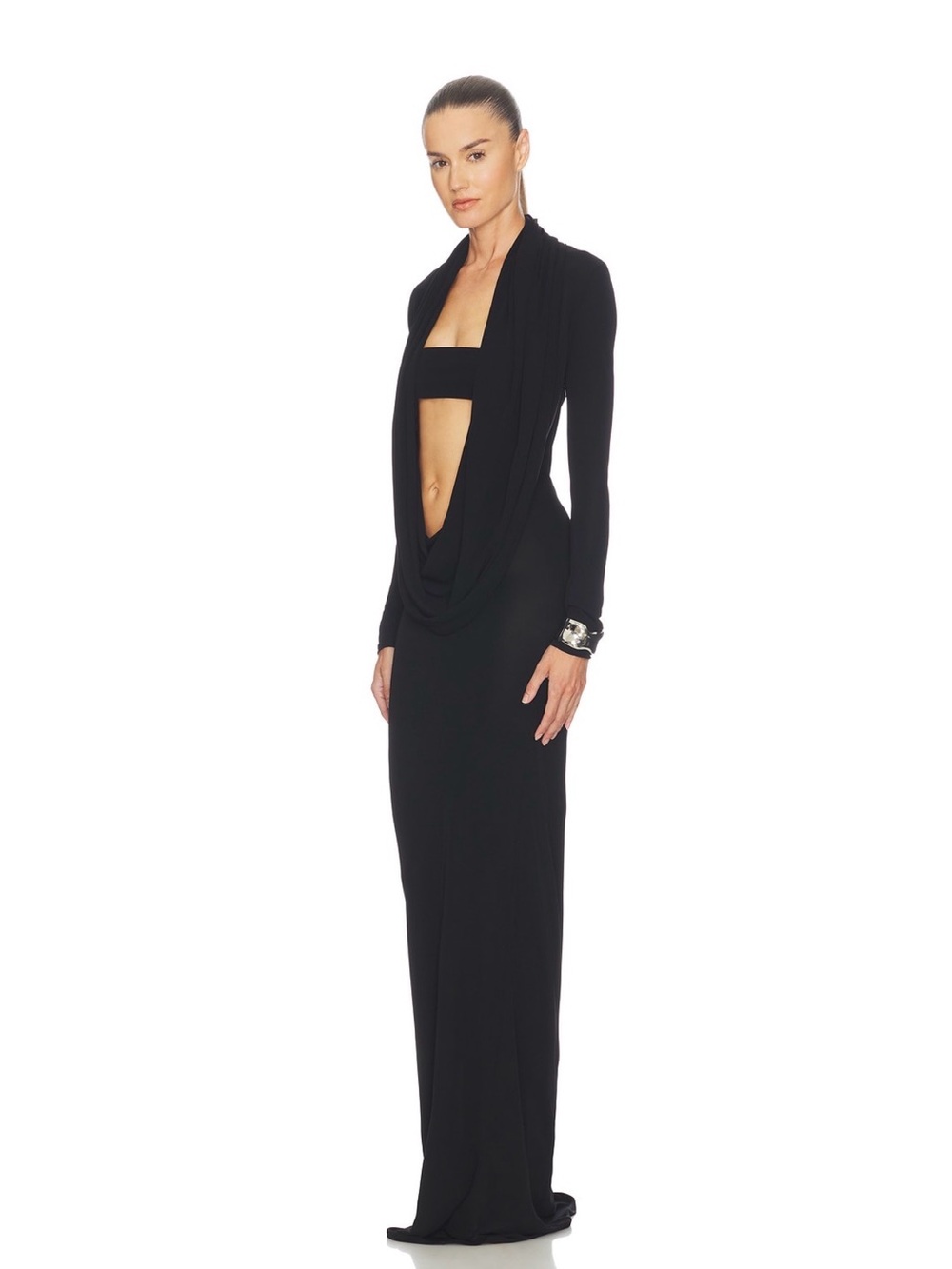 NWT HELSA SVETLANA Jersey gown in black - Picture 4 of 11